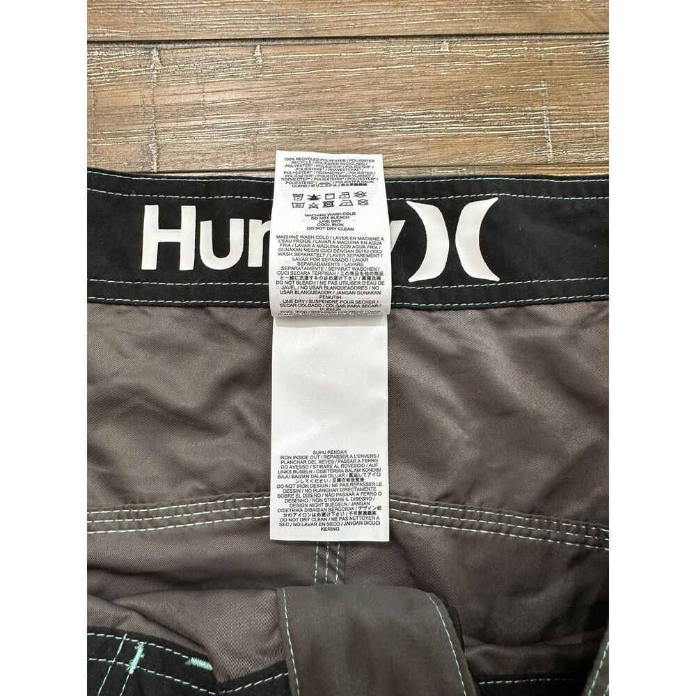 NWOT HURLEY PHANTOM GREY Board Shorts with aqua Accents Sz 34 - Picture 8 of 9